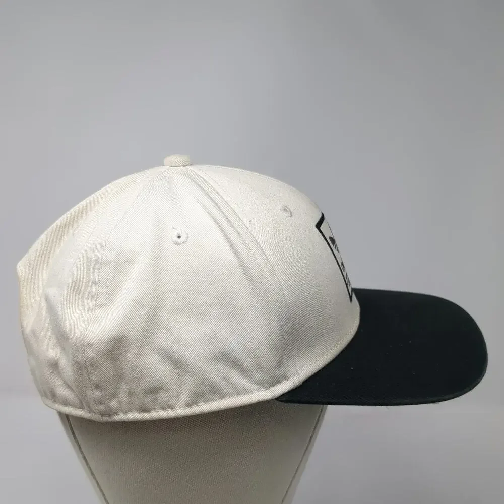Adidas Snapback Hat Beige Black One Size Trefoil Logo Patch Green Underbrim